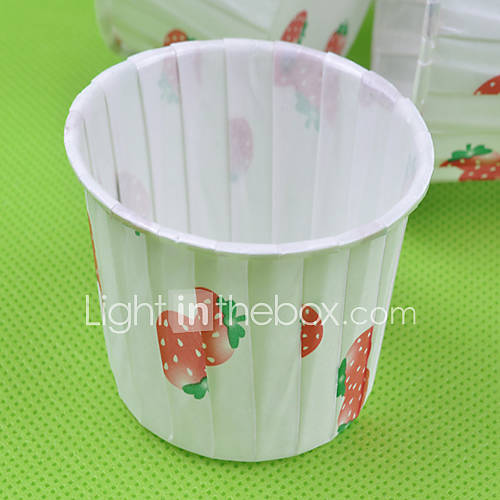 Strawberry Pattern Heat Resistant Cake Cup / Muffin Paper (Set Of 10)