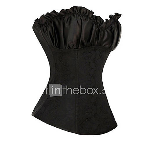 CAOJI Womens Sexy Black Strapless Lacing Corset and T back