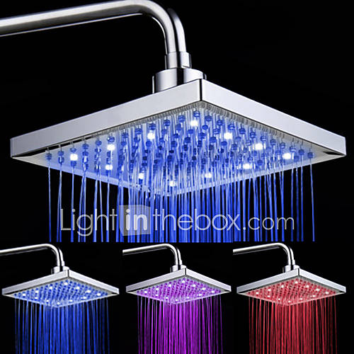 Chrome Finish Temperature controlled 3 Colors LED Shower Head