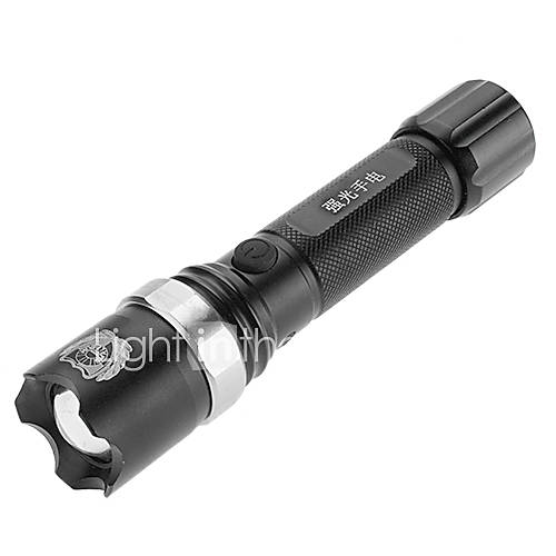 Samllsun Adjustable Focus Waterproof Recharge 6 Mode Cree Q5 Led Flashlight ZY R638(350LM,1x18650,Black)