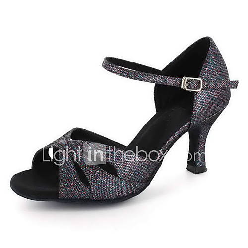 Customized Womens Sparking Glitter Dance Shoes For Latin/Ballroom Sandals