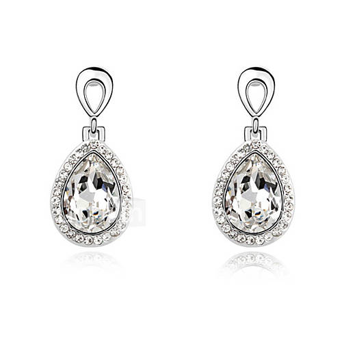 Glamorous Alloy Platinum Plated And Crystal Earrings