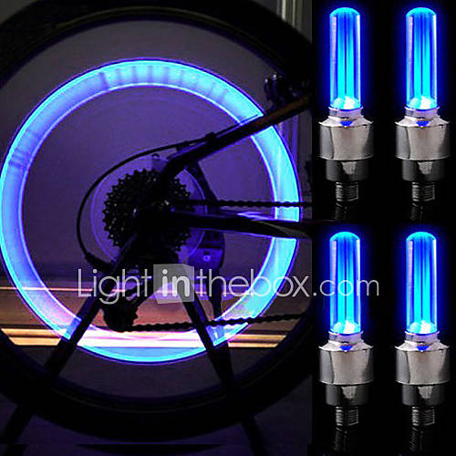 2 pieces Cycling Motor Car Tire Spoke Wheel Alarm LED Blue Light/Lamp(3 x AG10 batteries)