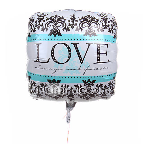 Square Pattern Metallic Balloon With Black Flower Pattern