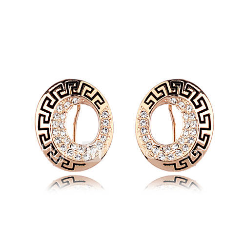 High Quality Alloy 18K Gold Plated And Rhinestone Stud Earrings