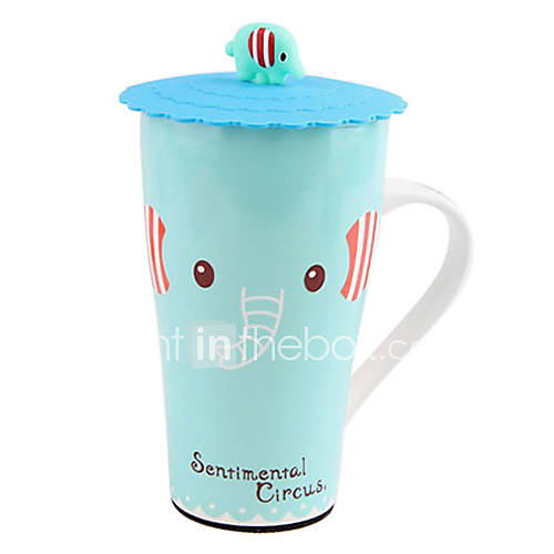 Blue Elephant Mug, Ceramic 17oz