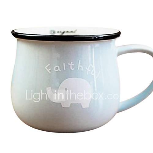 Coffee Mug, Ceramic 3.53.53, Cute Elephant Pattern