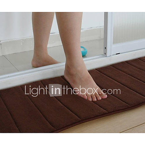 Bath Mat Memory Foam Brown Stripe 16 x 24 Non Skid