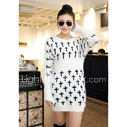 Womens Cross Print Sweater