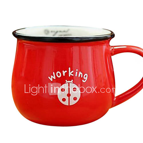Coffee Mug, Ceramic 3.53.53, Ladybug Pattern