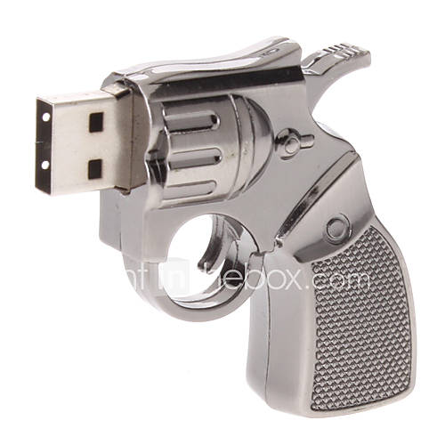 Silver Gun Feature USB Flash Drive 4GB