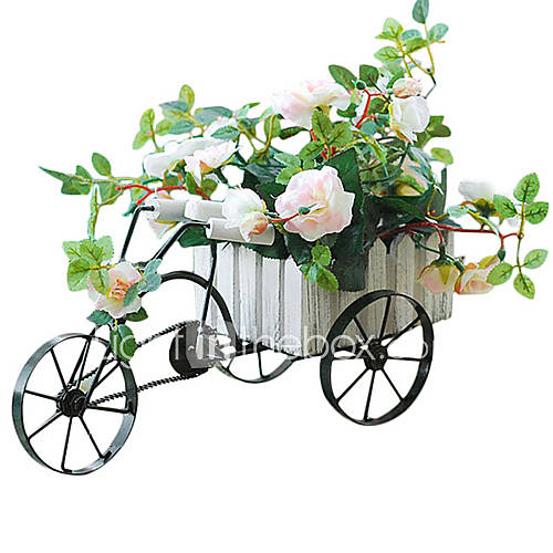 13.5Country Style White Peony With Tricycle Style Vase