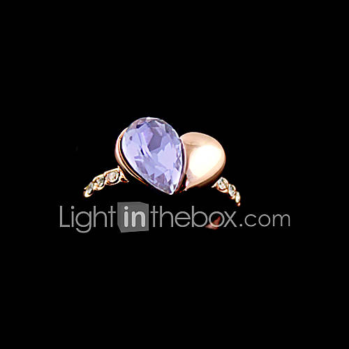 Heart Design Alloy With Rhinestone Womens Ring