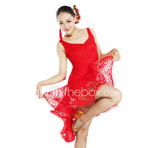 Dancewear Viscose And Lace Latin Dance Dress For Ladies(More Colors)