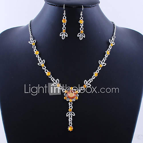 Attractive Alloy with Acrylic Necklace,Earrings Jewelry Set(More Colors)