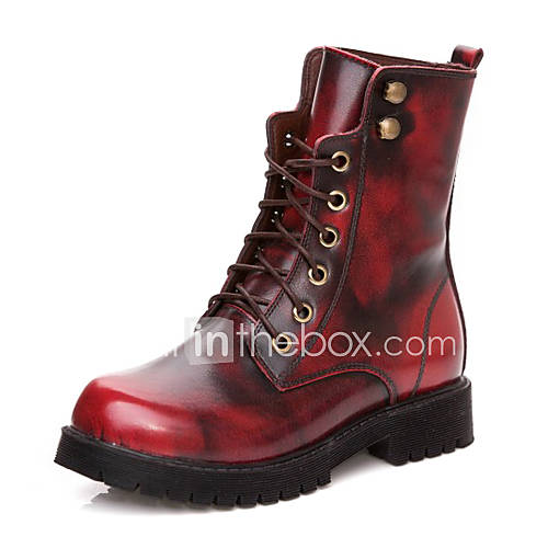 Leather Split Sole Ankle Combat Boots With Lace up(More Colors)