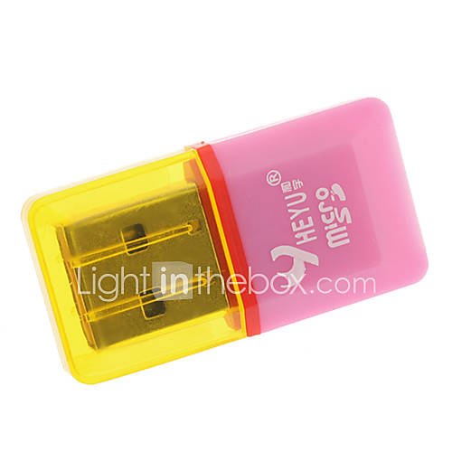 USB 2.0 Micro SD/TF Card Reader with Light Pink