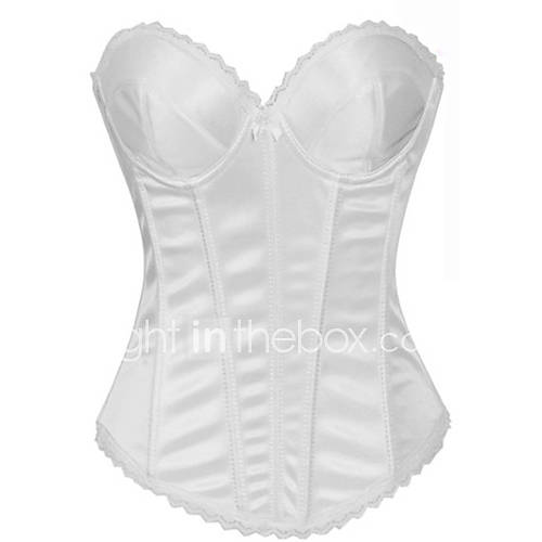 CAOJI Womens Sexy White Strapless Corset and T back