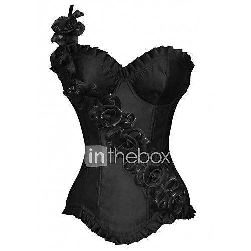 CAOJI Womens Sexy Flower Decorate Corset and T back