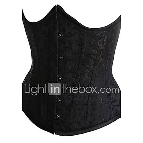 CAOJI Womens Sexy Button Strapless Corset and T back