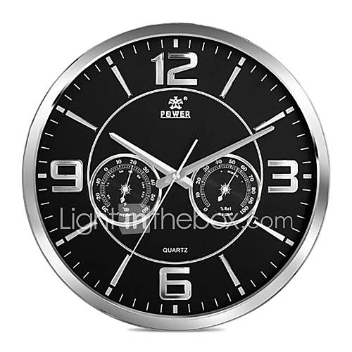 14H Brief Round Mute Poloyresin Wall Clock