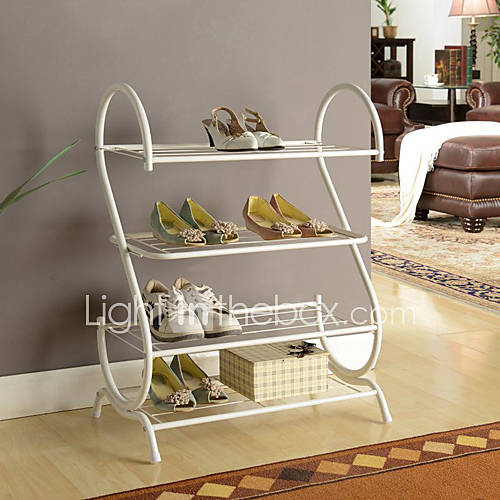 Creative Contemporary 4 Tier Metal Shoe Rack