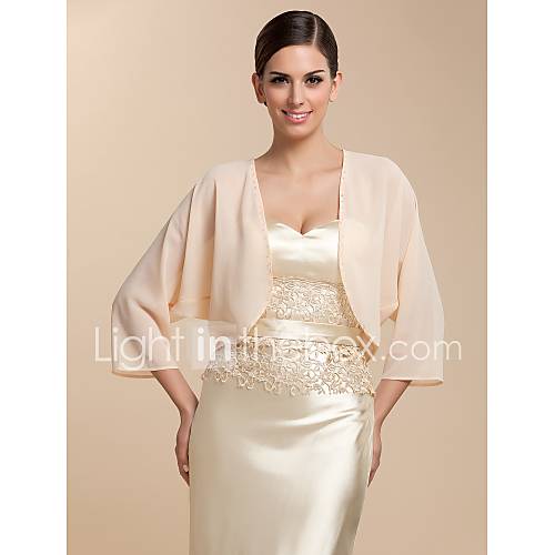 3/4 Sleeve Chiffon Evening/Casual Wrap/Jacket (More Colors)