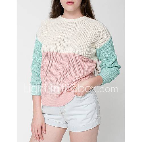 Womens Splicing Vintage Sweater