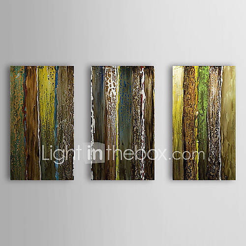 Hand Painted Oil Painting Abstract Dizzy with Stretched Frame Set of 3 1311 AB1041