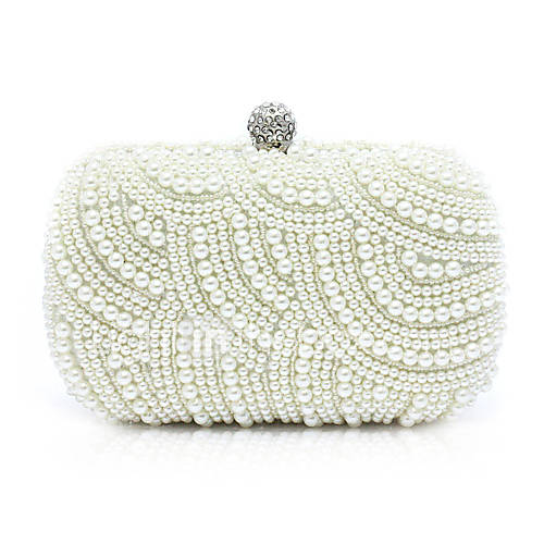 Attractive Metal With Rhinestone Pearl Clutches/Evening Handbags(More Colors)