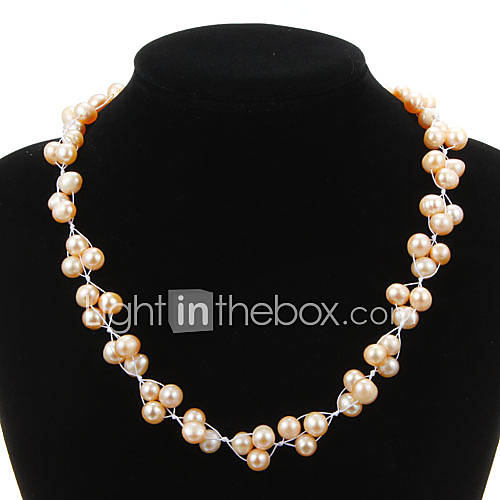 Elegant Natural Pearl Strand Womens Necklace
