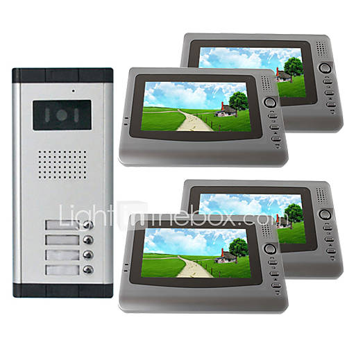 Infrared Video Door Phone System (4 LCD Screens, Easy Installation)