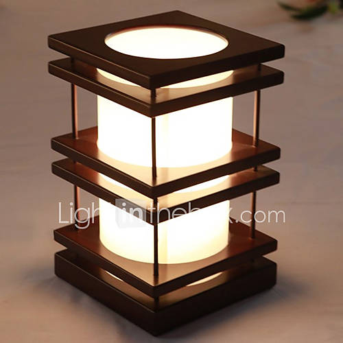 Modern Tower shaped Natural Wooden Table Lamp Bedside Lamp
