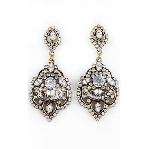 Vintage Alloy With Rhinestone Drop Earring for Women (More Colors)