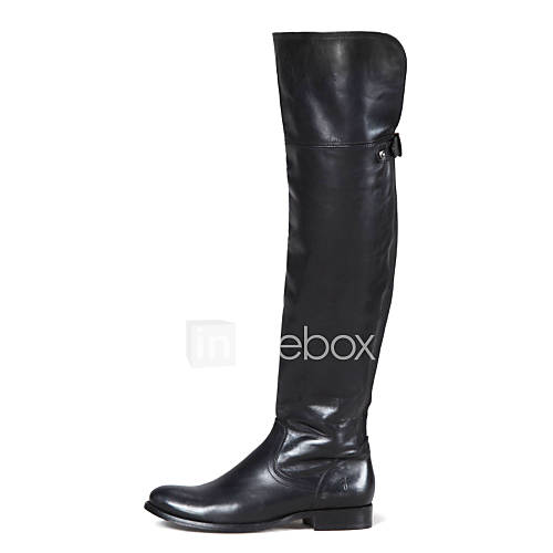 Leather Dress/Casual Low Heel Knee High Boots