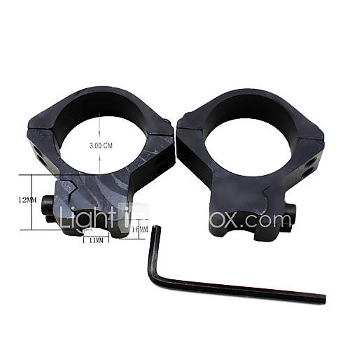 30mm Diameter Dual Ring High Rifle Scope Mount Rail with 11mm Weaver Rail