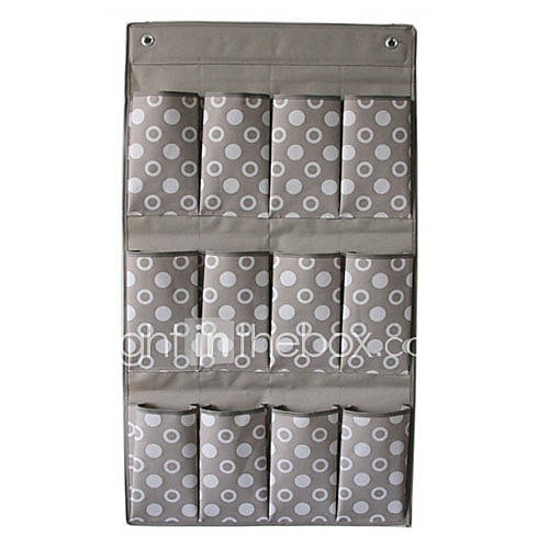 12 Pocket Over The Door Hanging Gray Storage Organizer