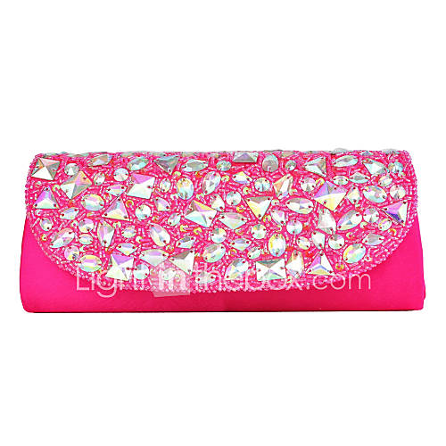 Amazing Silk With Acrylic Clutches/Evening Handbags(More Colors)