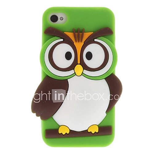 Cartoon Style 3D Owl Pattern Silicone Soft Case for iPhone 4/4S (Assorted Colors)