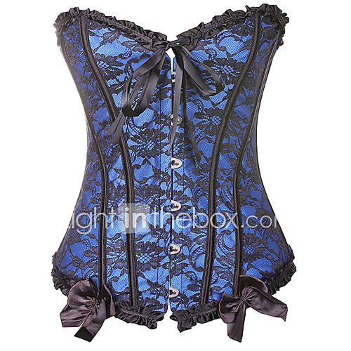 Darling Clothes Womens Blue Sexy Flower Print Corset