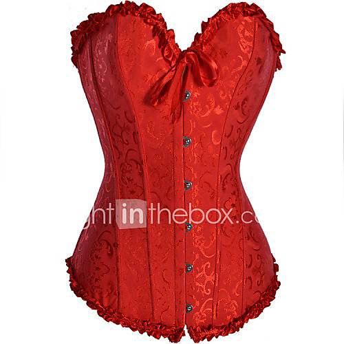 CAOJI Womens Sexy Red Strapless Corset and T back