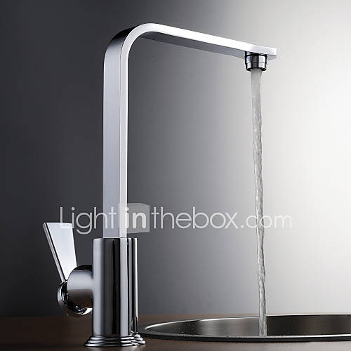 Modern Design Chrome Finish Right Angled Heightening Kitchen Faucet