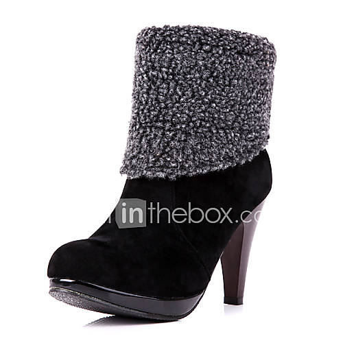 Faux Leather Chunky Heels Platform Ankle Boots(More Colors)