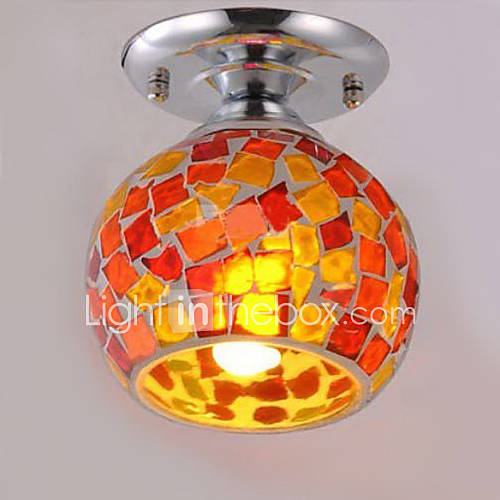 Flush Mount, 1 Light, Creative Electroplating Glass