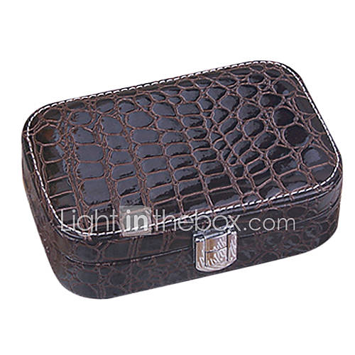 PU Leather Womens Alligator Pattern Pinkbabi Jewelry Box