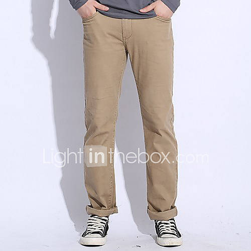 Mens Solid Color Casual Pant