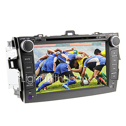 8Inch 2 DIN In Dash Car Player for Toyota Corolla 2007 2011 with GPS,BT,IPOD,RDS,Touch Screen