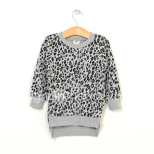 Girls Leopard Zipper Hoodie