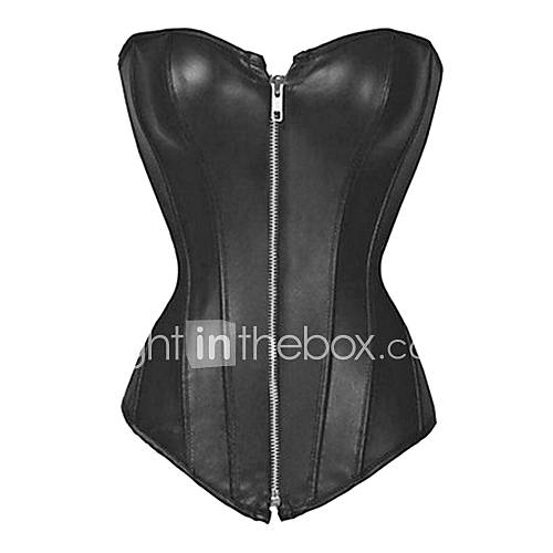 Sexy Cotton Blended Fabrics Plastic Boned Lace up Back Corset and G string Set
