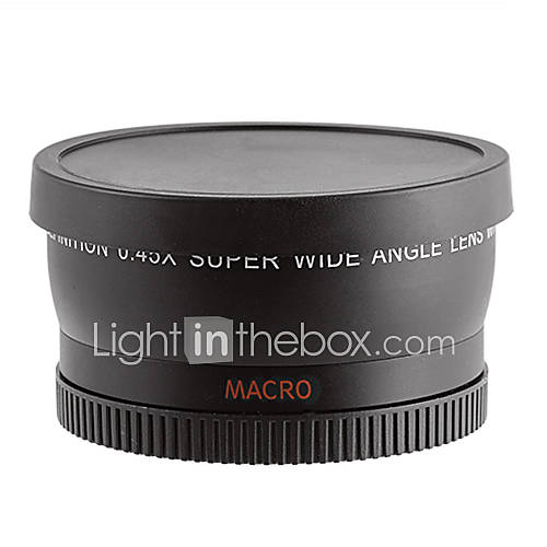 58mm 0.45X Super Wide Angle Macro Conversion Lens for Camera  Black